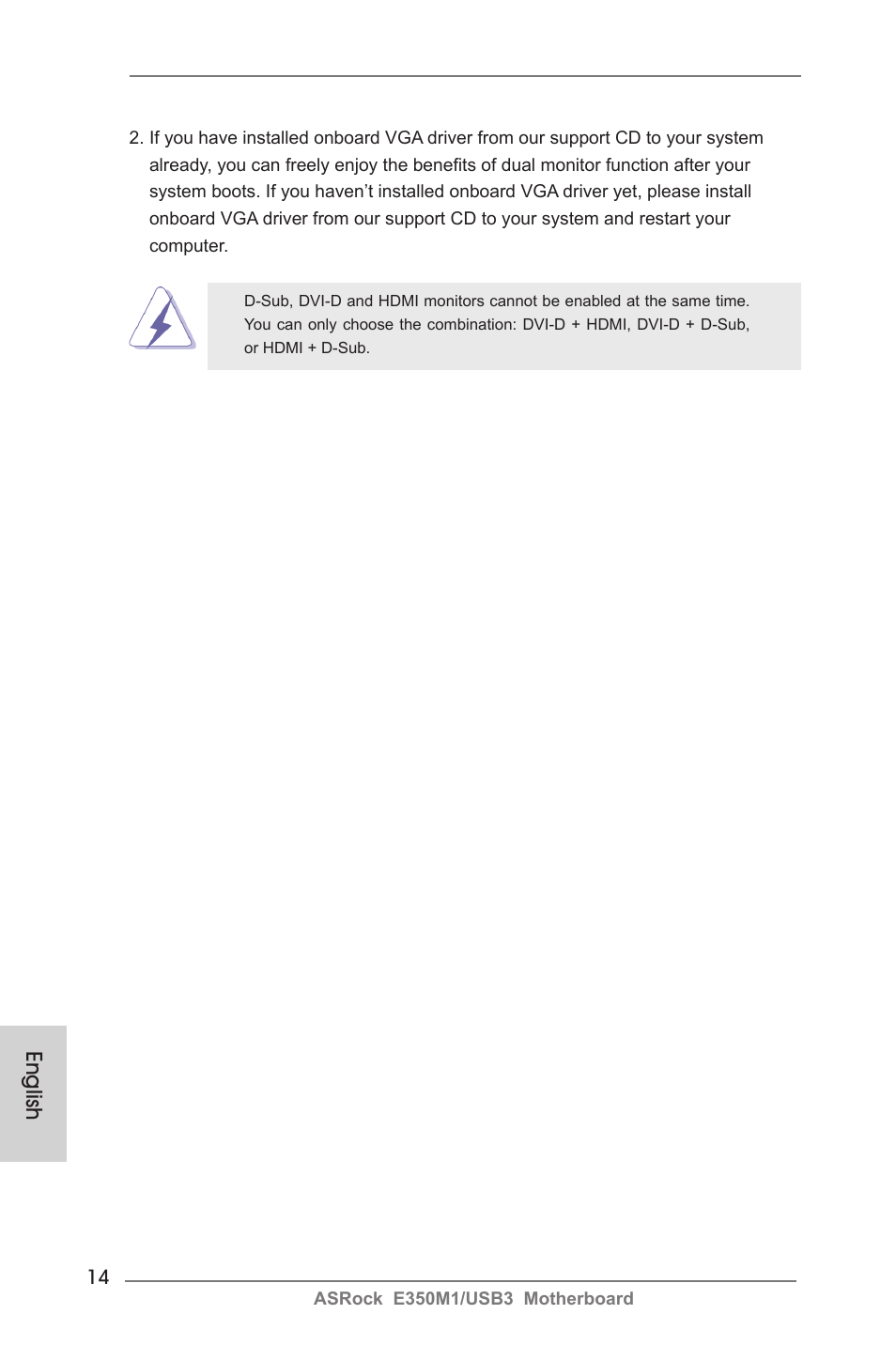 English | ASRock E350M1__USB3 User Manual | Page 14 / 144
