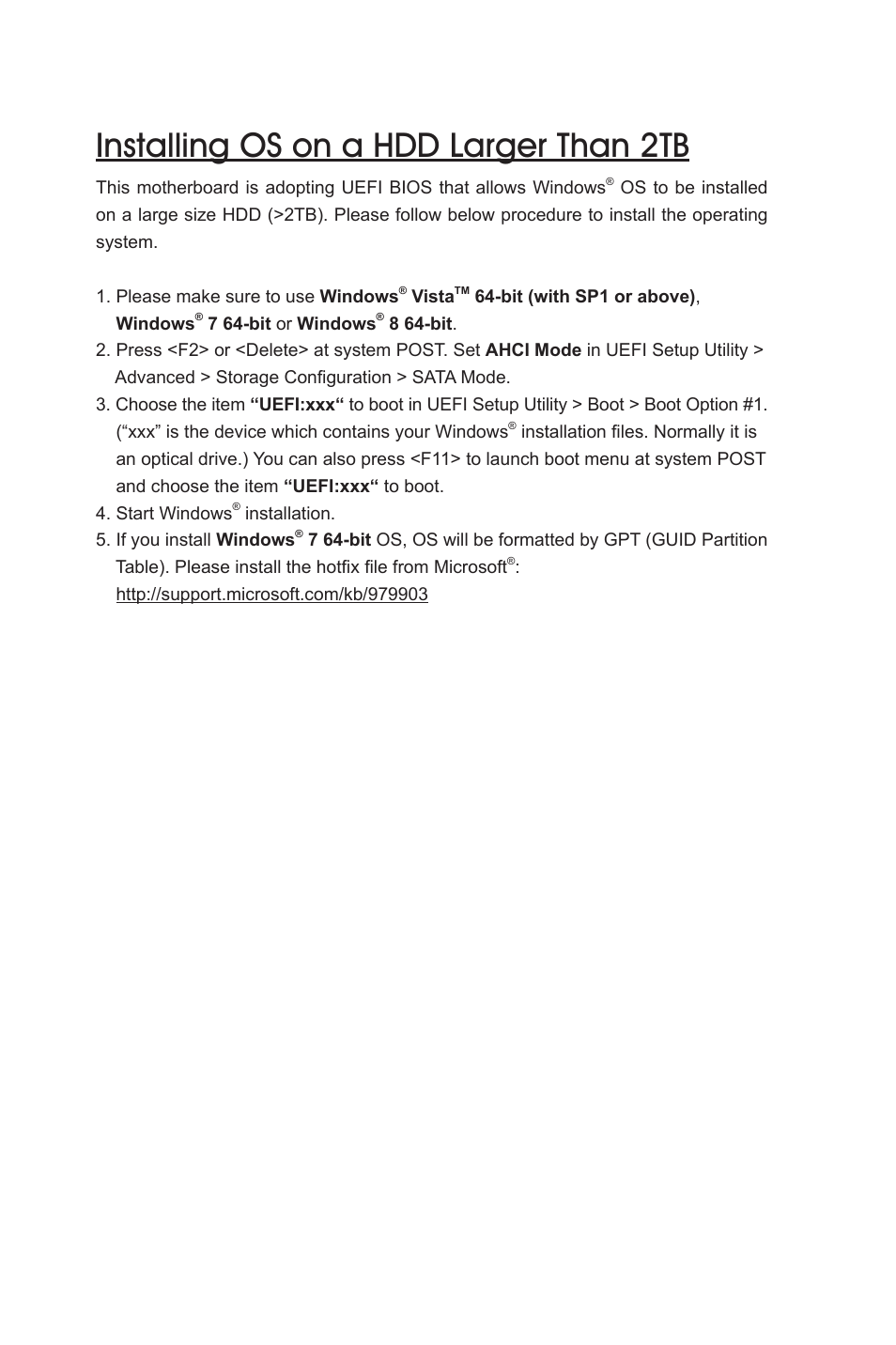 Installing os on a hdd larger than 2tb | ASRock E350M1__USB3 User Manual | Page 143 / 144