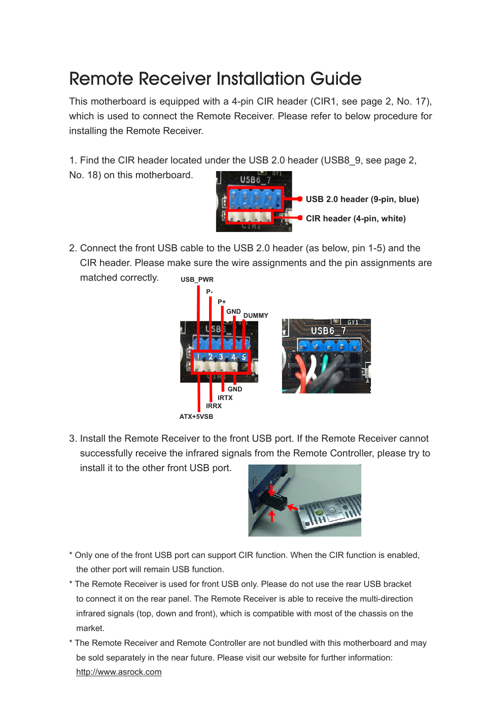 Remote receiver installation guide | ASRock E350M1__USB3 User Manual | Page 144 / 144