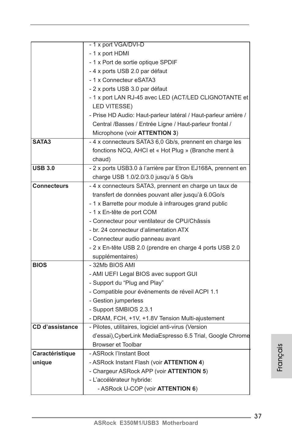 Français | ASRock E350M1__USB3 User Manual | Page 37 / 144