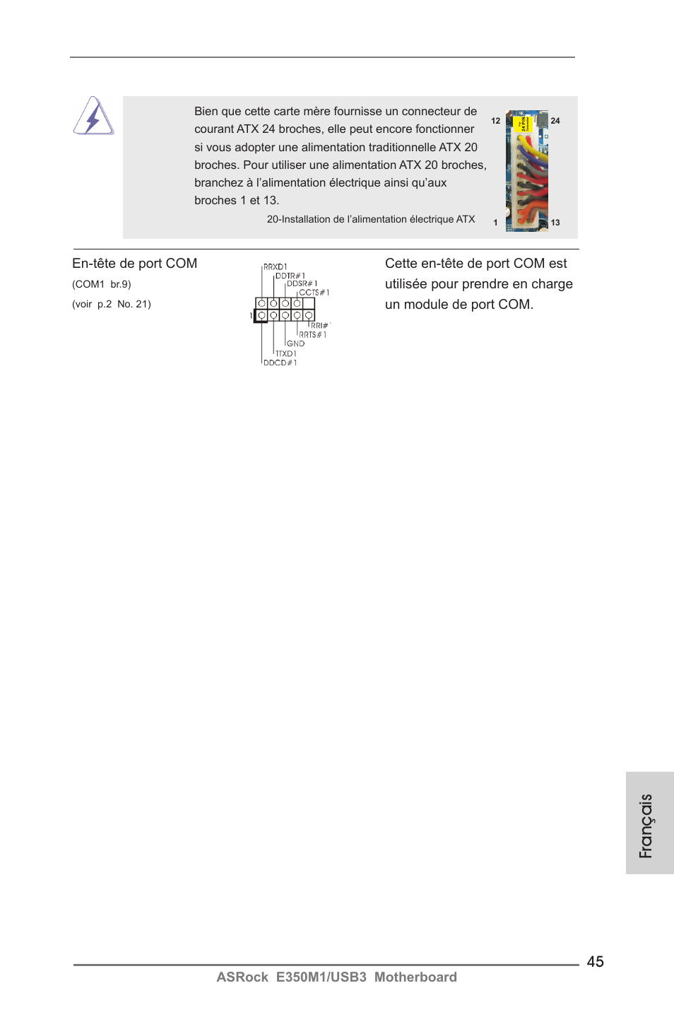 Français | ASRock E350M1__USB3 User Manual | Page 45 / 144