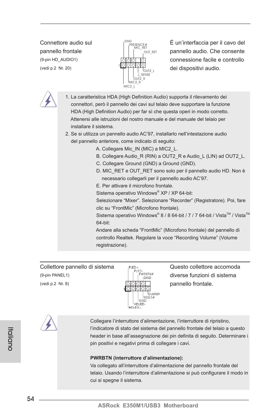 Italiano | ASRock E350M1__USB3 User Manual | Page 54 / 144