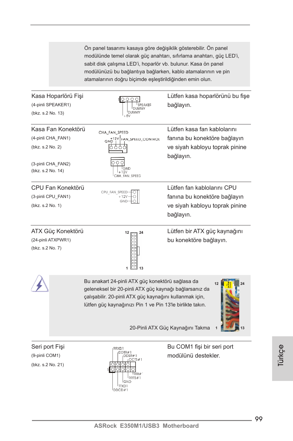Türkçe | ASRock E350M1__USB3 User Manual | Page 99 / 144