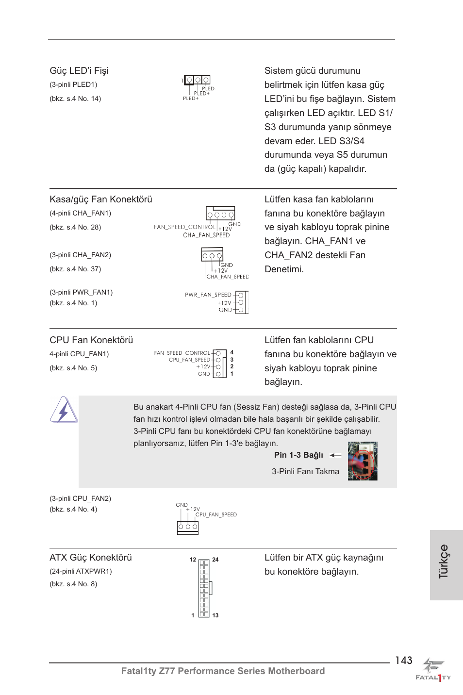 Türkçe | ASRock Fatal1ty Z77 Performance User Manual | Page 143 / 219