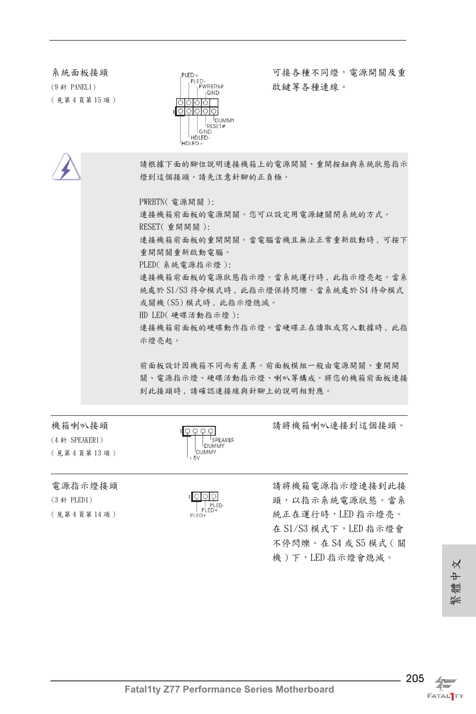 繁體中文 | ASRock Fatal1ty Z77 Performance User Manual | Page 205 / 219