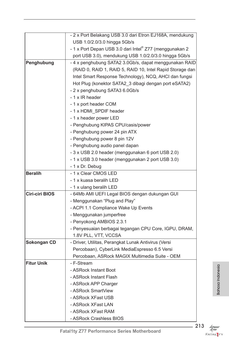 ASRock Fatal1ty Z77 Performance User Manual | Page 213 / 219