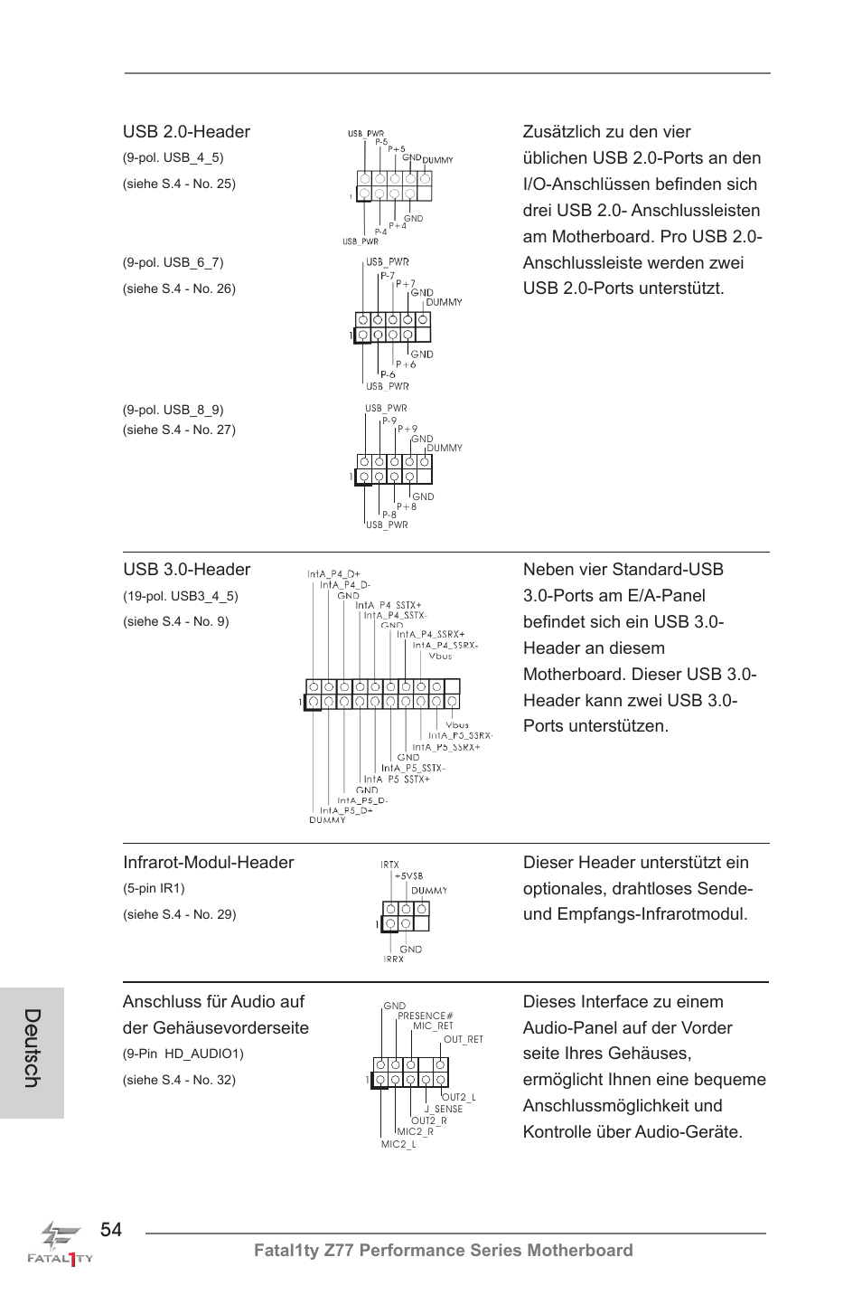 Deutsch | ASRock Fatal1ty Z77 Performance User Manual | Page 54 / 219