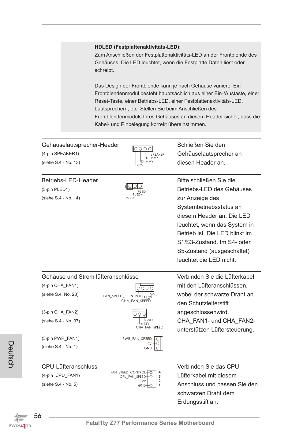 Deutsch | ASRock Fatal1ty Z77 Performance User Manual | Page 56 / 219