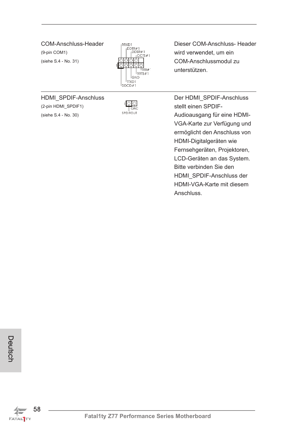 Deutsch | ASRock Fatal1ty Z77 Performance User Manual | Page 58 / 219