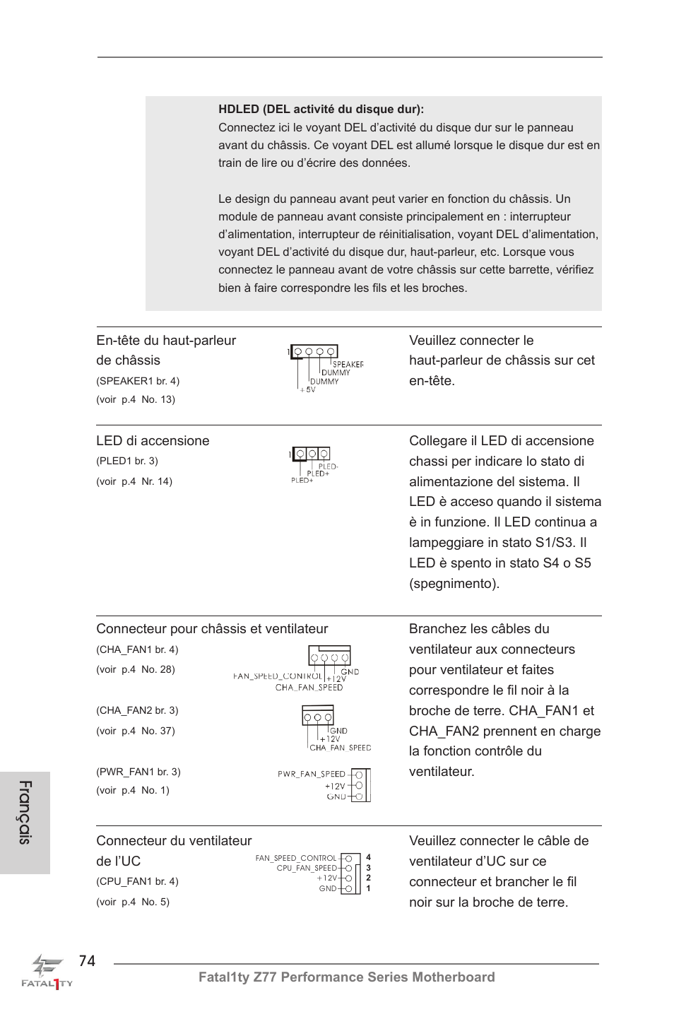 Français | ASRock Fatal1ty Z77 Performance User Manual | Page 74 / 219