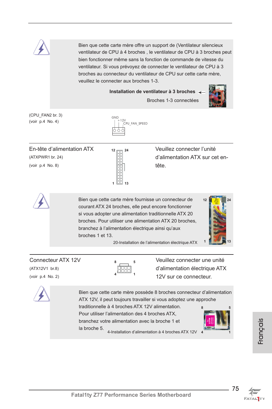 Français | ASRock Fatal1ty Z77 Performance User Manual | Page 75 / 219