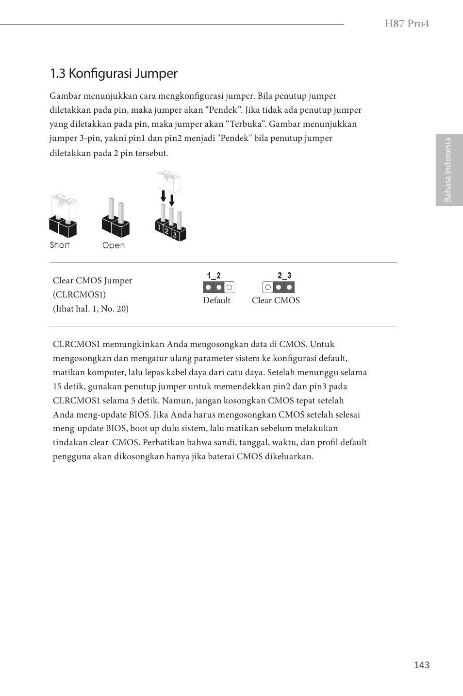 3 konfigurasi jumper | ASRock H87 Pro4 User Manual | Page 145 / 150