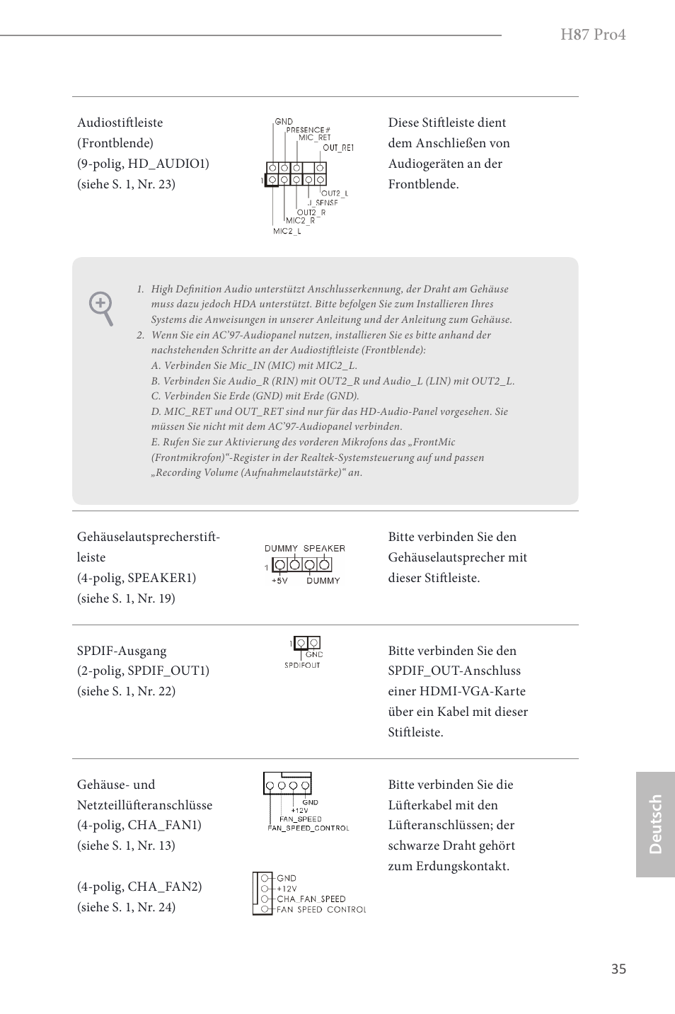 H 8 7 pro4, Deutsch | ASRock H87 Pro4 User Manual | Page 37 / 150