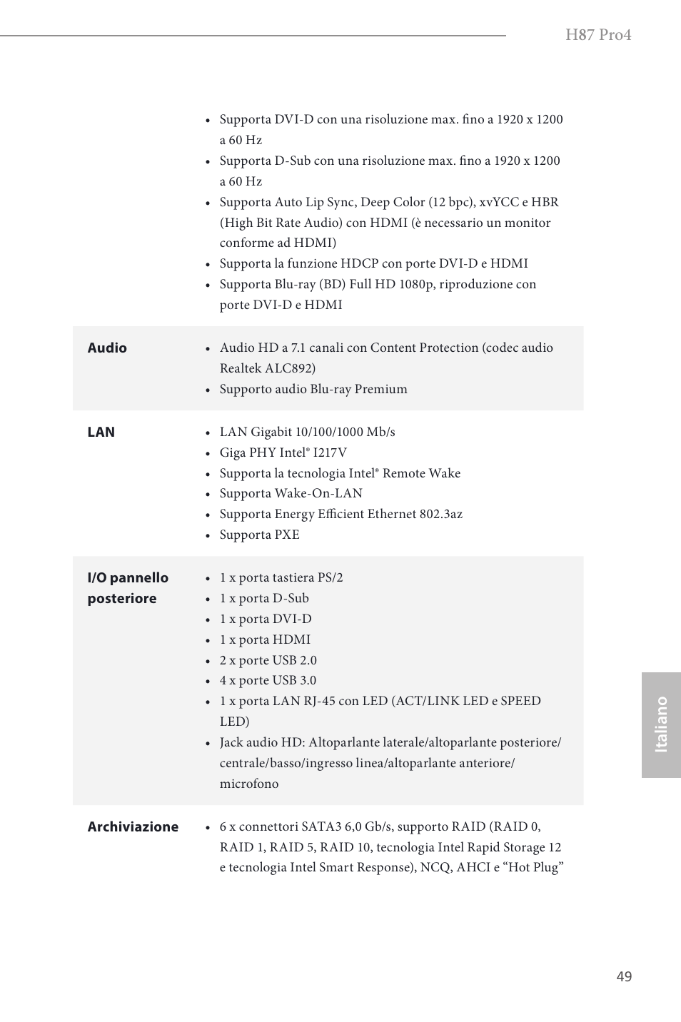 H 8 7 pro4, Italiano | ASRock H87 Pro4 User Manual | Page 51 / 150