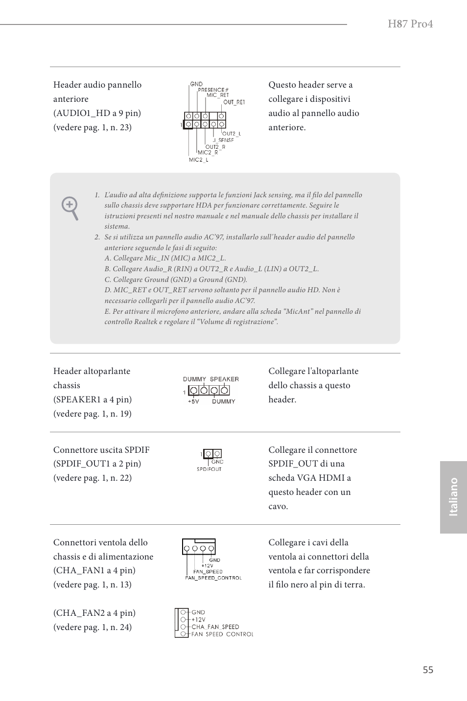 H 8 7 pro4, Italiano | ASRock H87 Pro4 User Manual | Page 57 / 150