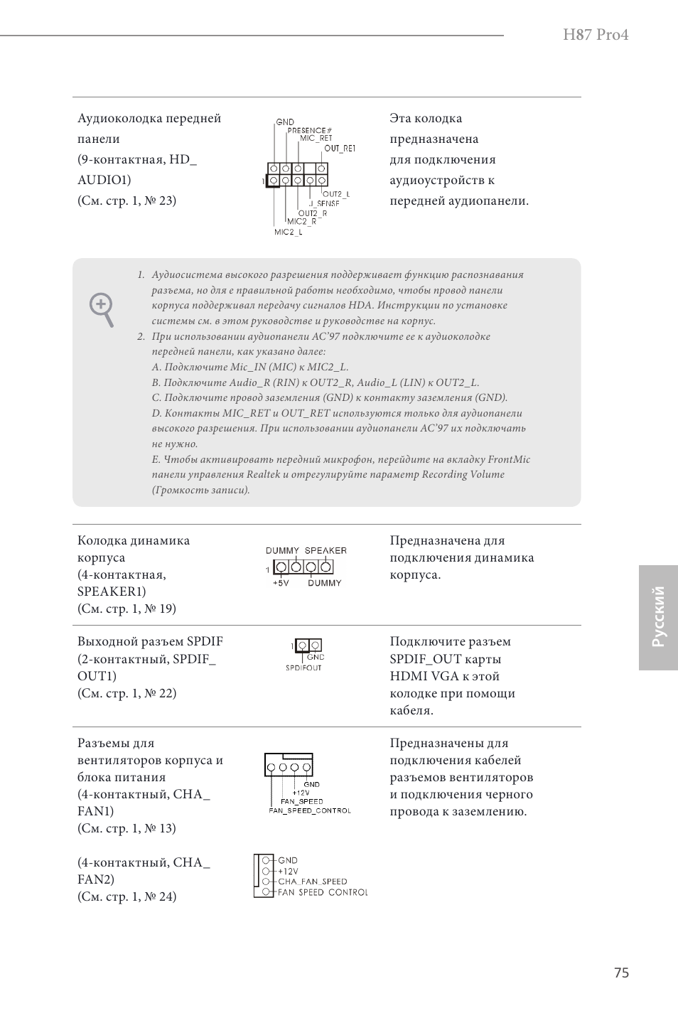 H 8 7 pro4, Ру сский | ASRock H87 Pro4 User Manual | Page 77 / 150
