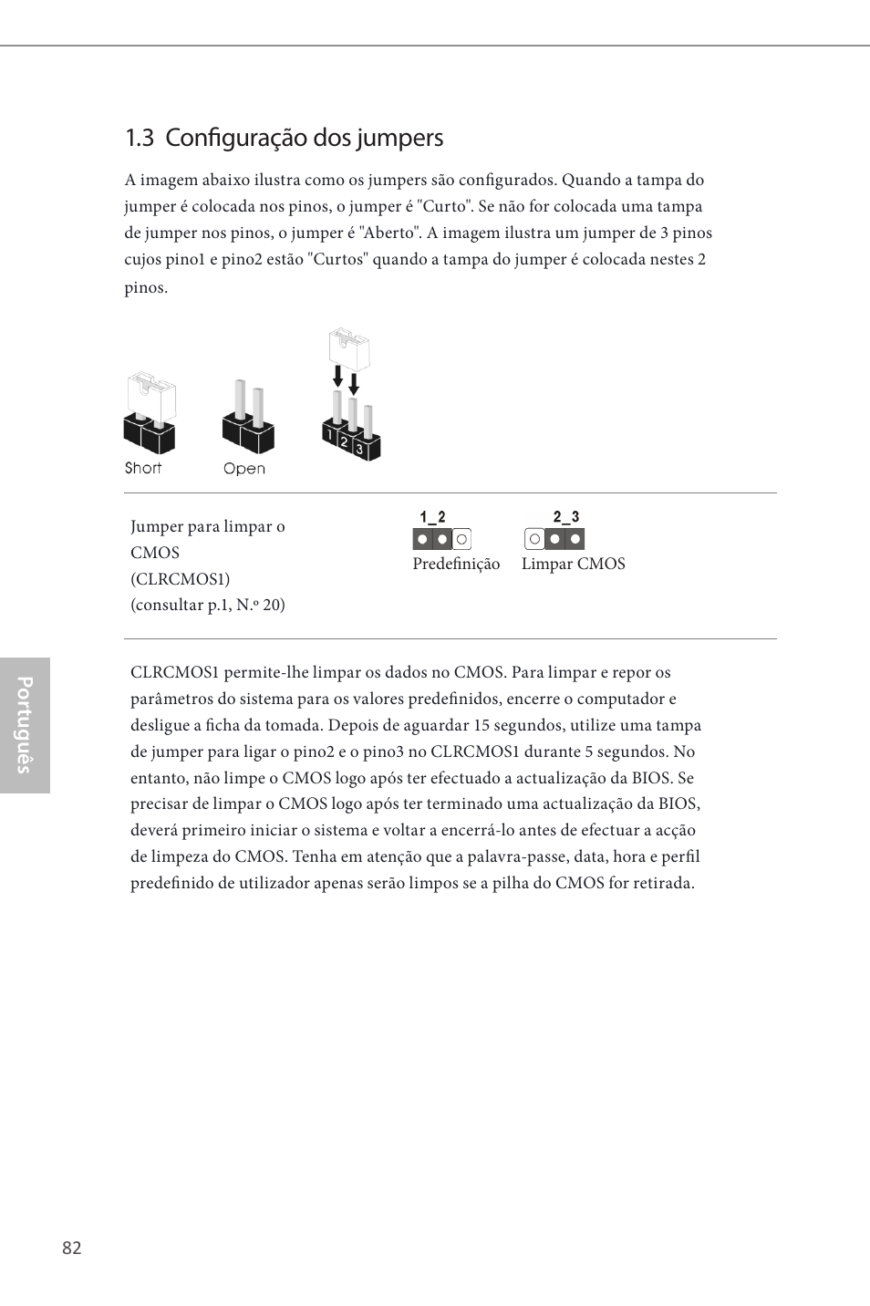 3 configuração dos jumpers | ASRock H87 Pro4 User Manual | Page 84 / 150
