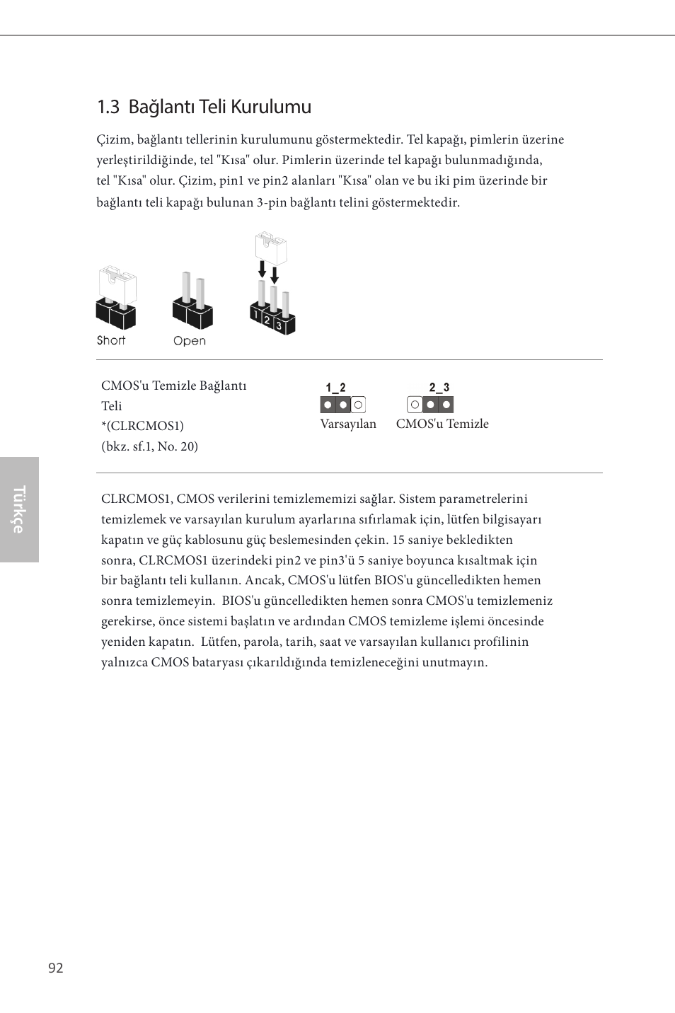 3 bağlantı teli kurulumu | ASRock H87 Pro4 User Manual | Page 94 / 150