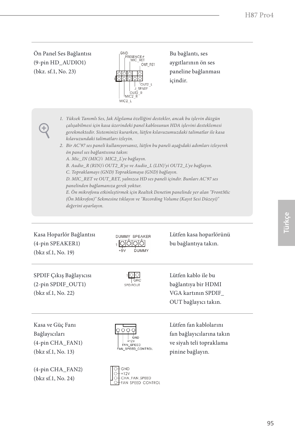 H 8 7 pro4, Türk çe | ASRock H87 Pro4 User Manual | Page 97 / 150