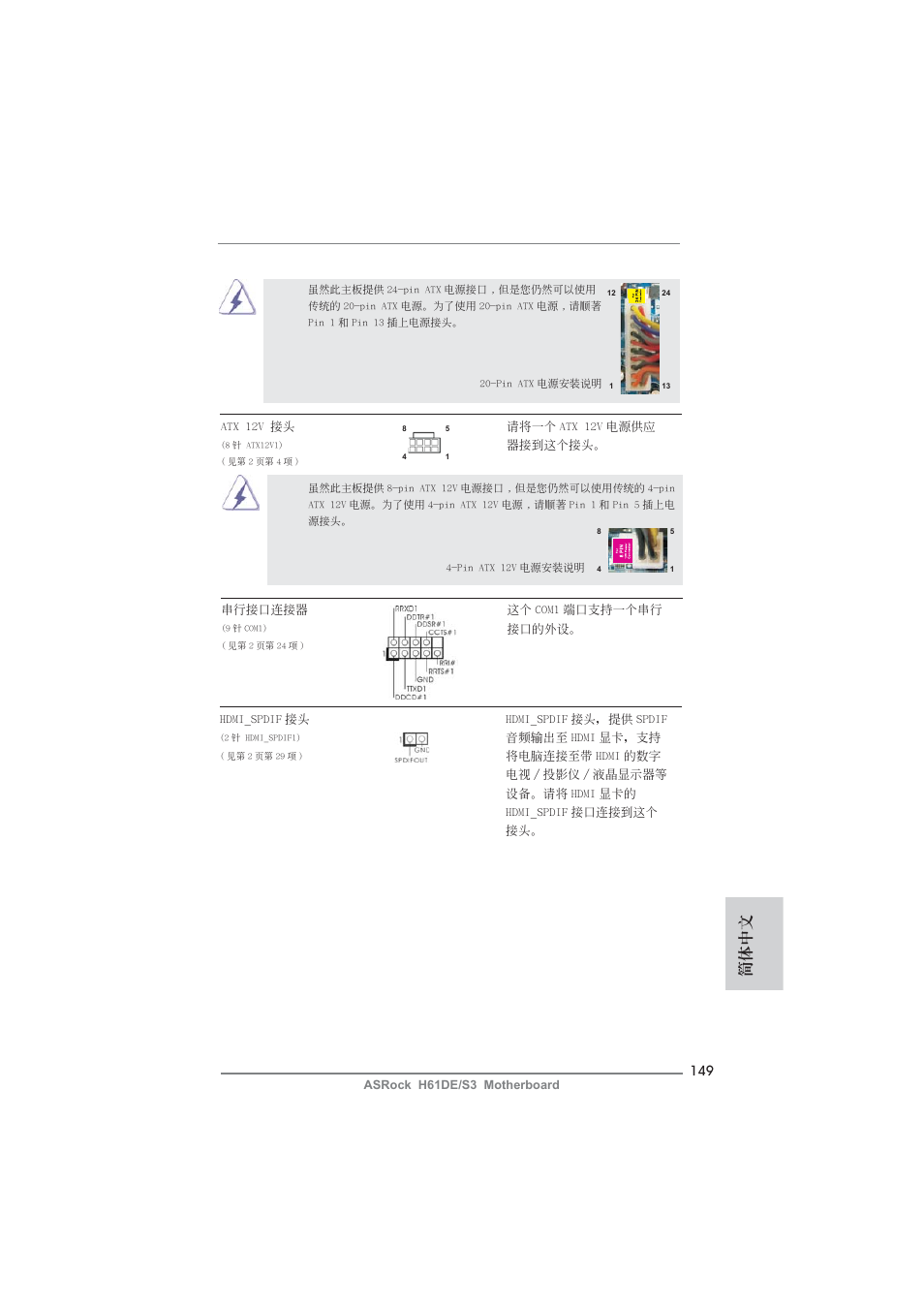 簡體中文 | ASRock H61DE__S3 User Manual | Page 149 / 164