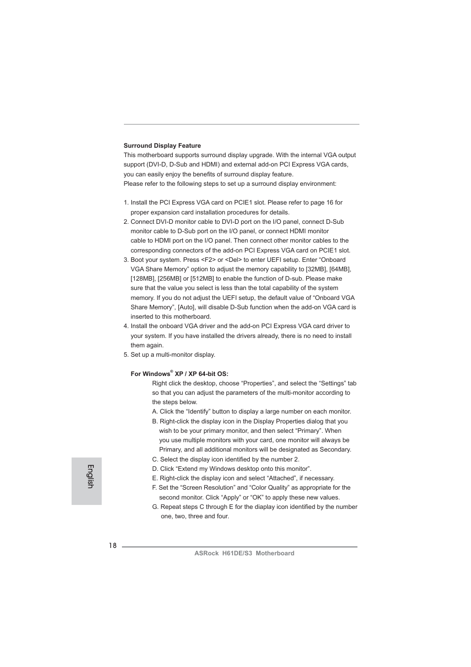 English | ASRock H61DE__S3 User Manual | Page 18 / 164