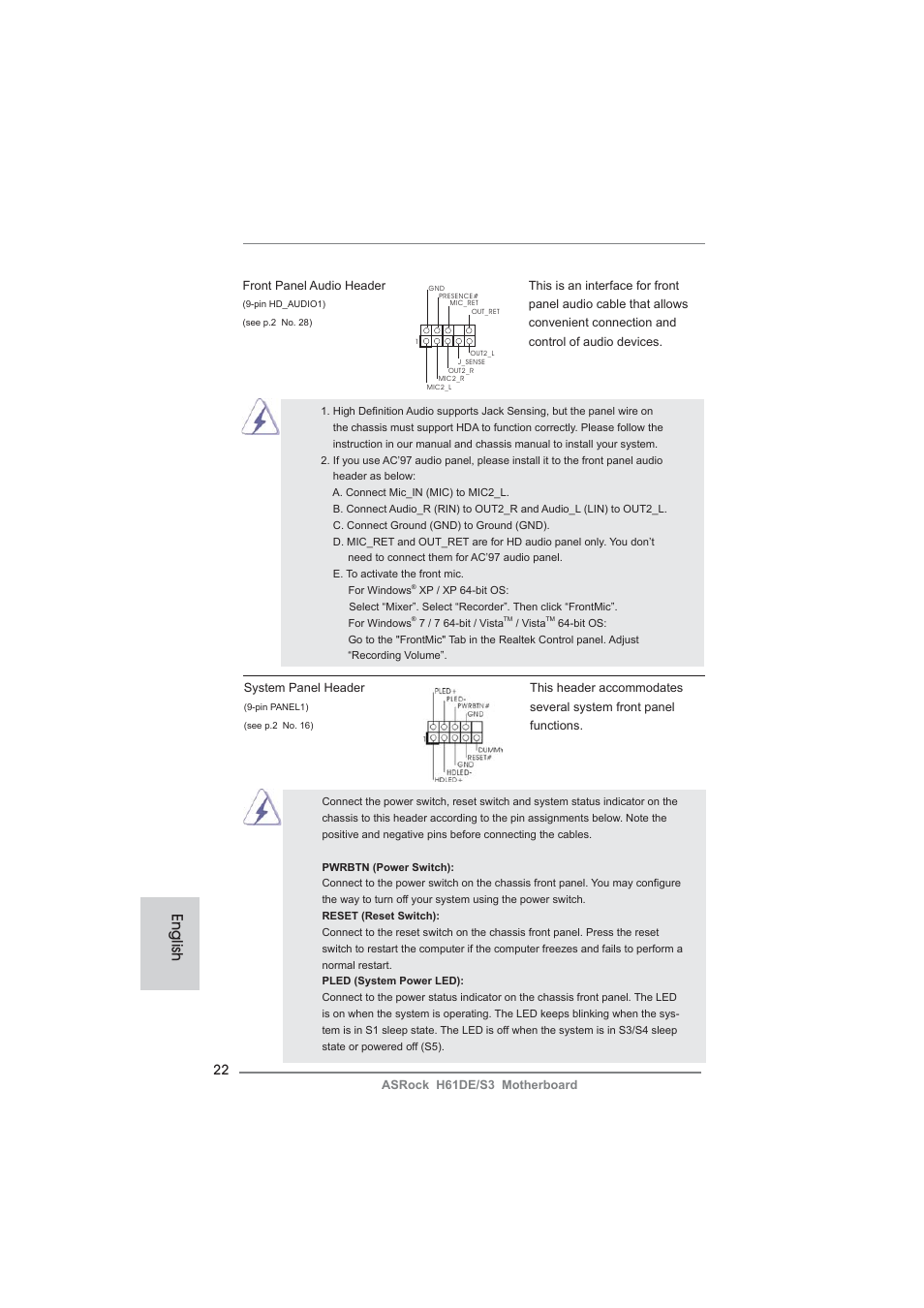 English | ASRock H61DE__S3 User Manual | Page 22 / 164
