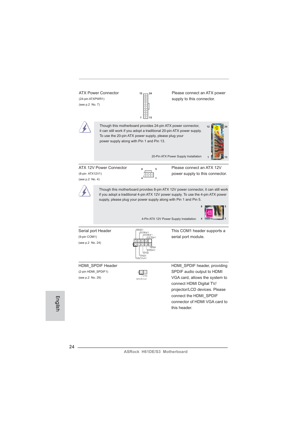 English | ASRock H61DE__S3 User Manual | Page 24 / 164