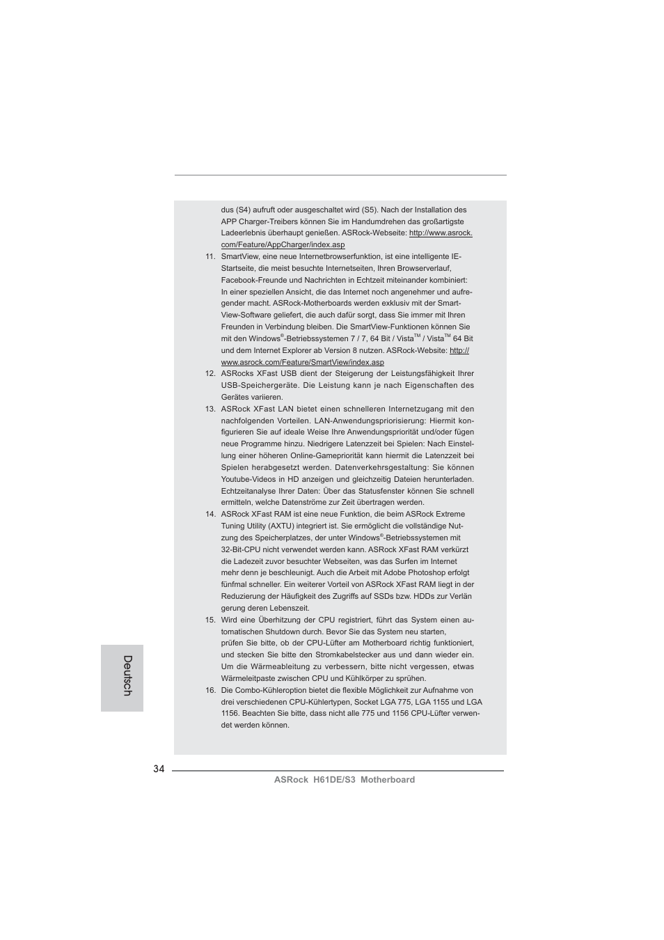 Deutsch | ASRock H61DE__S3 User Manual | Page 34 / 164
