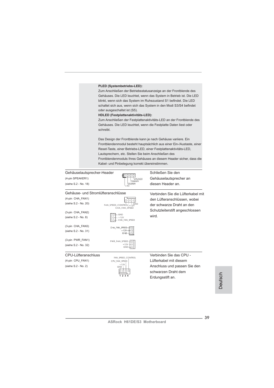 Deutsch | ASRock H61DE__S3 User Manual | Page 39 / 164