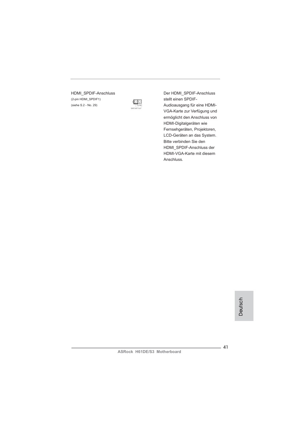 Deutsch | ASRock H61DE__S3 User Manual | Page 41 / 164