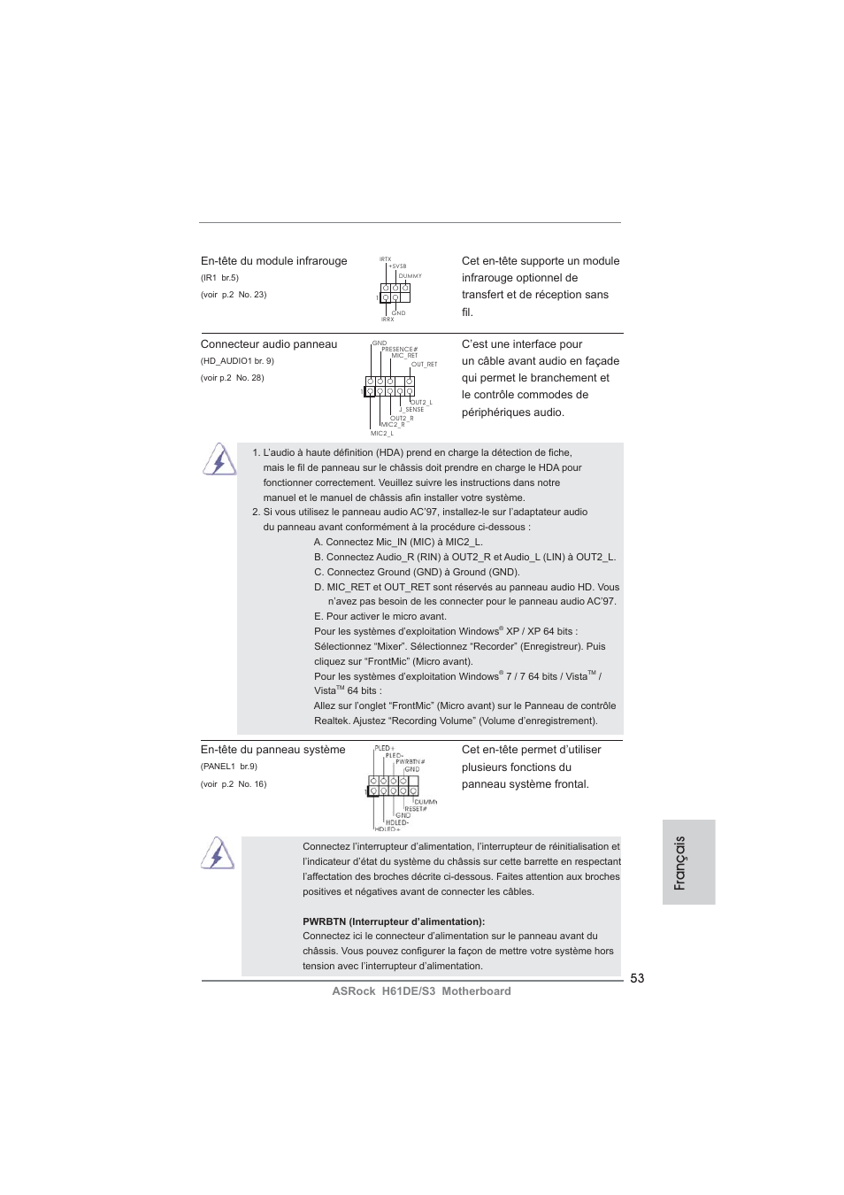Français | ASRock H61DE__S3 User Manual | Page 53 / 164