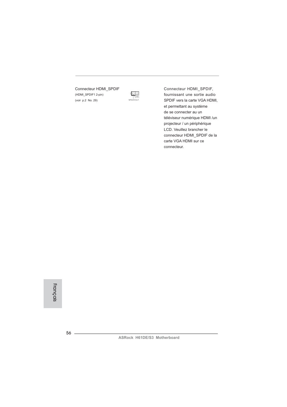 Français | ASRock H61DE__S3 User Manual | Page 56 / 164
