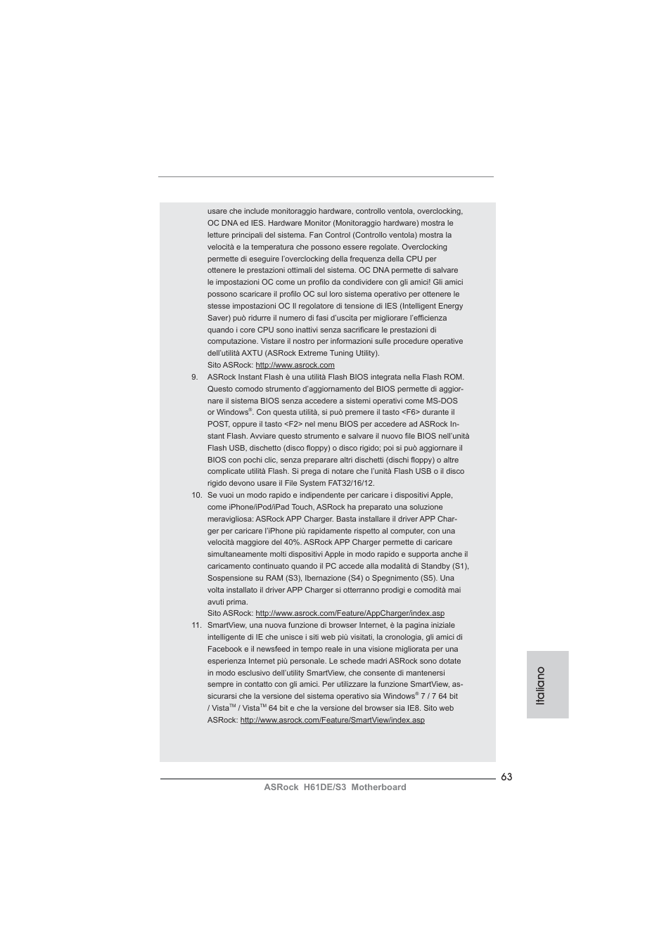 Italiano | ASRock H61DE__S3 User Manual | Page 63 / 164