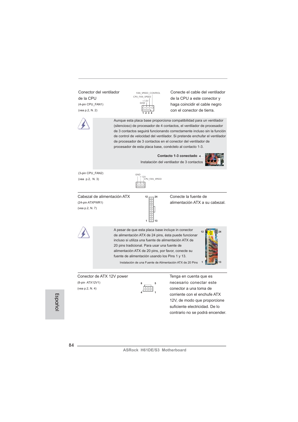 Español | ASRock H61DE__S3 User Manual | Page 84 / 164