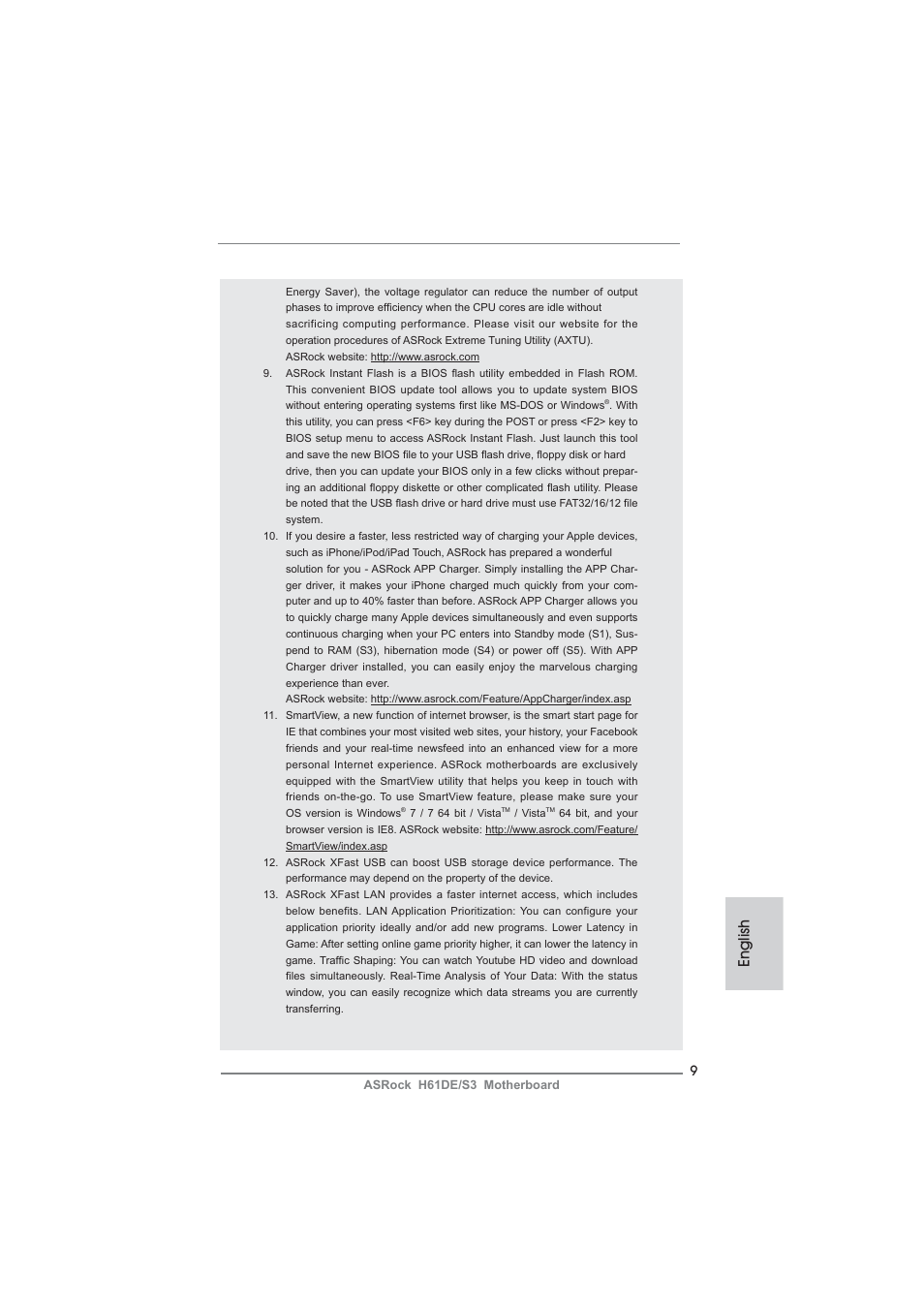 English | ASRock H61DE__S3 User Manual | Page 9 / 164