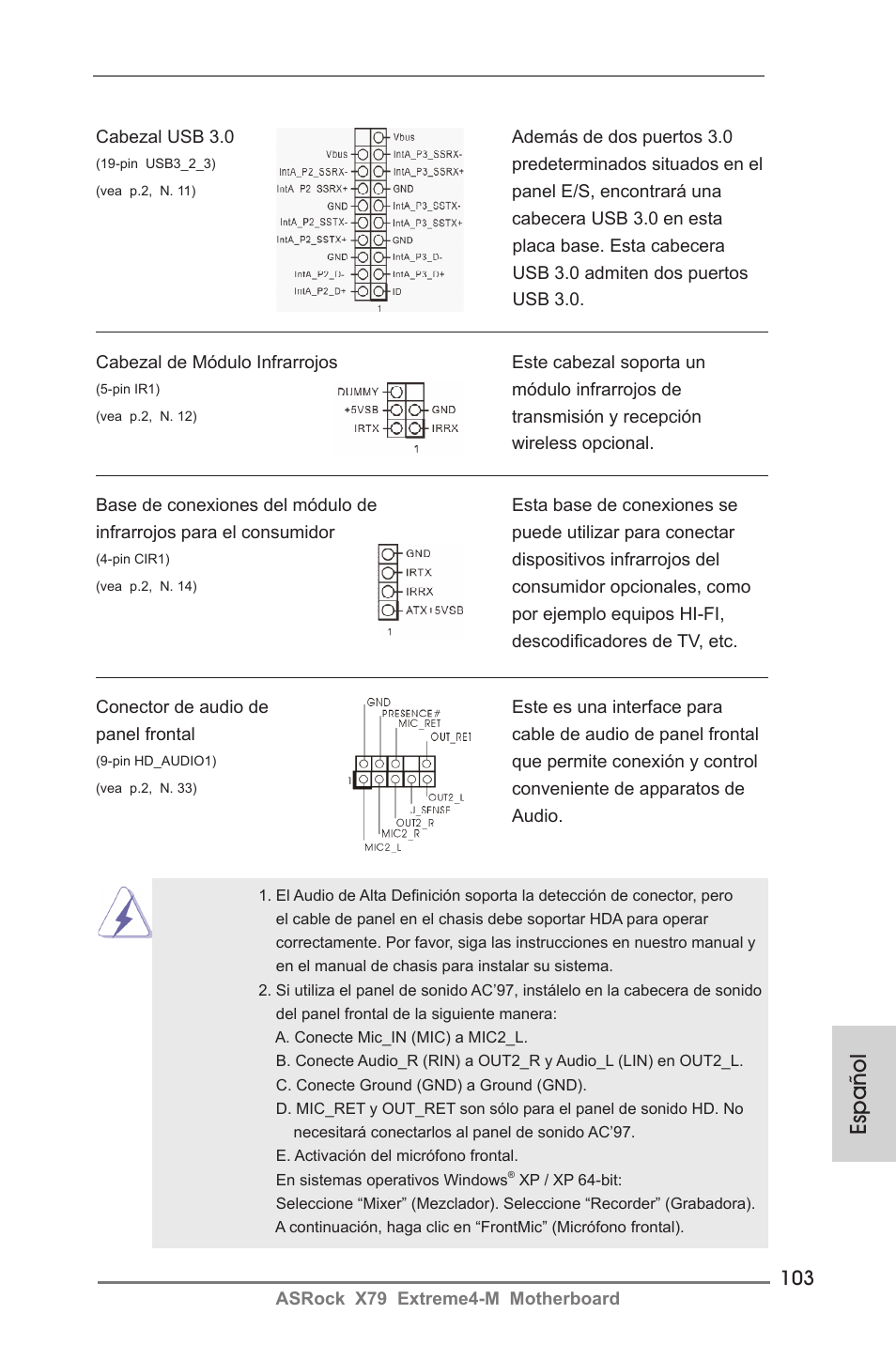 Español | ASRock X79 Extreme4-M User Manual | Page 103 / 229