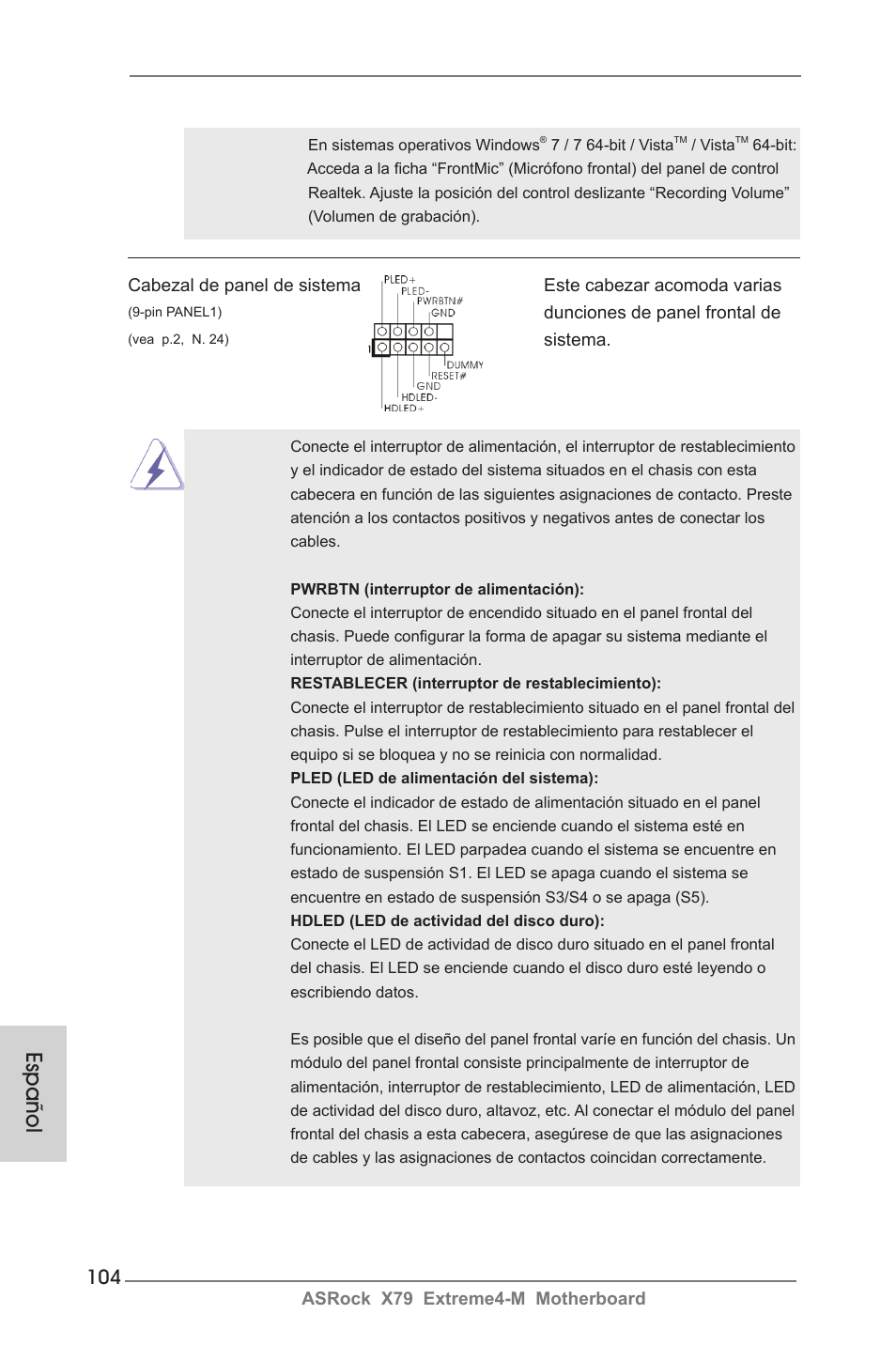 Español | ASRock X79 Extreme4-M User Manual | Page 104 / 229