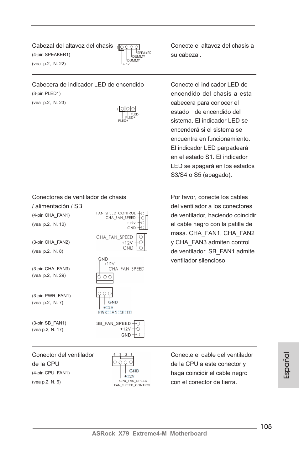 Español | ASRock X79 Extreme4-M User Manual | Page 105 / 229