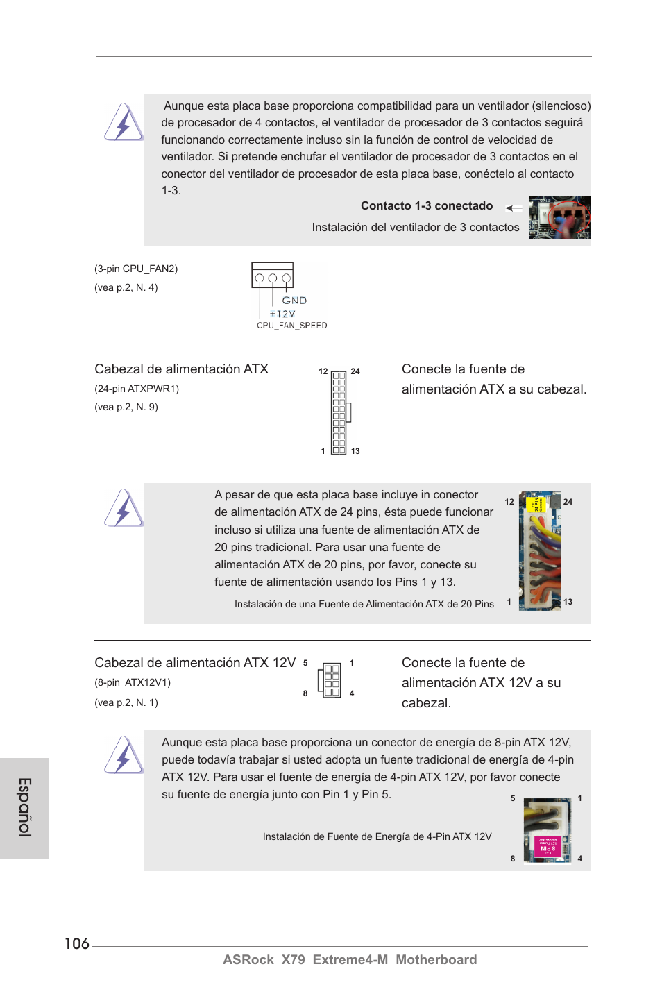 Español | ASRock X79 Extreme4-M User Manual | Page 106 / 229