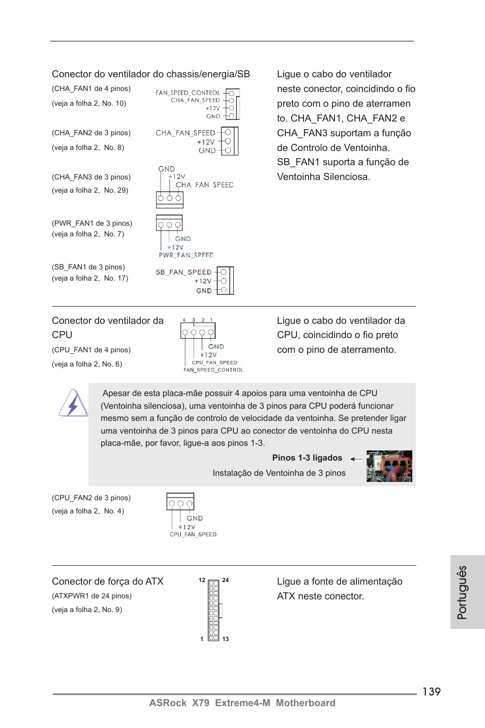 Por tuguês | ASRock X79 Extreme4-M User Manual | Page 139 / 229