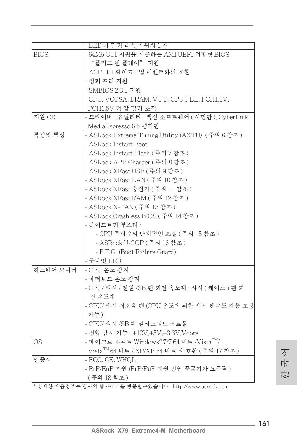 한 국 어 | ASRock X79 Extreme4-M User Manual | Page 161 / 229