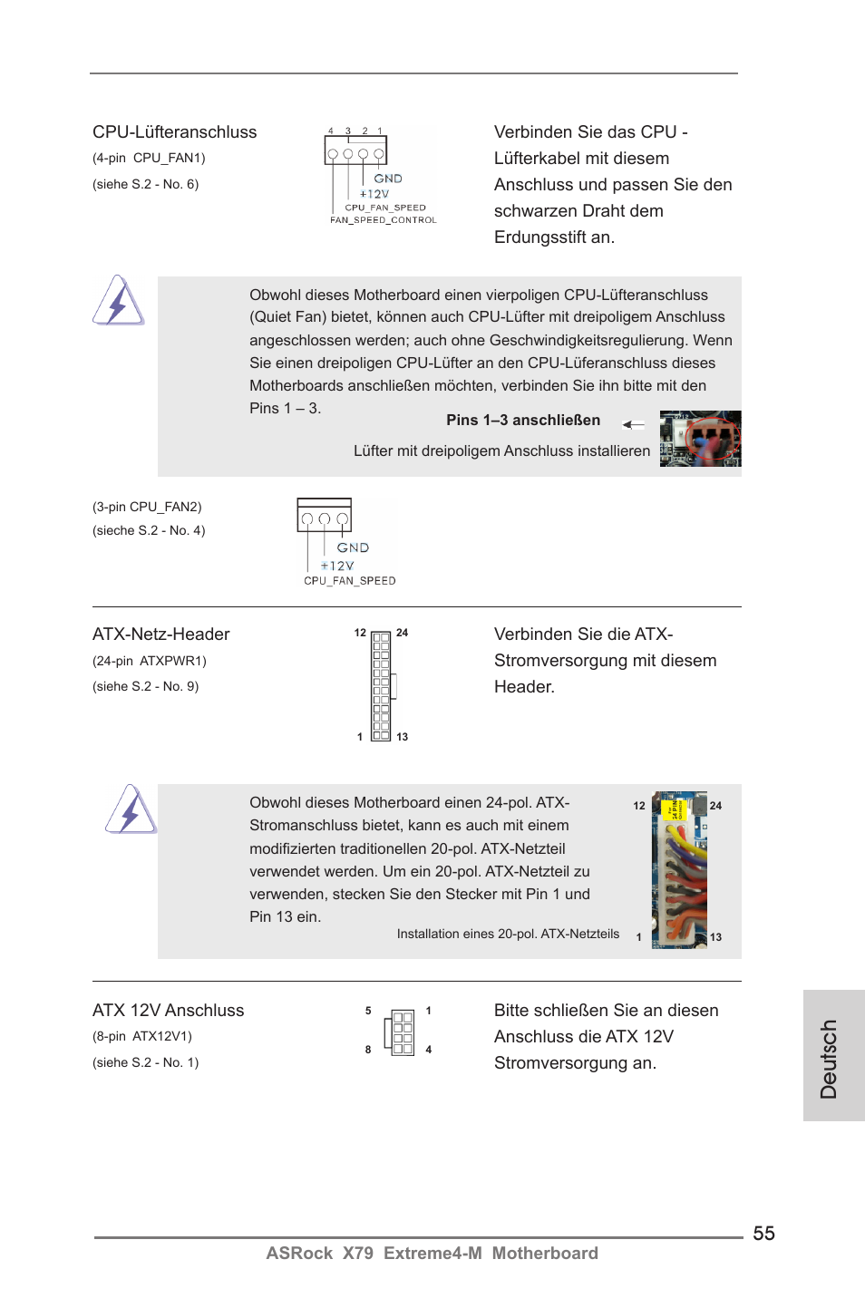 Deutsch | ASRock X79 Extreme4-M User Manual | Page 55 / 229