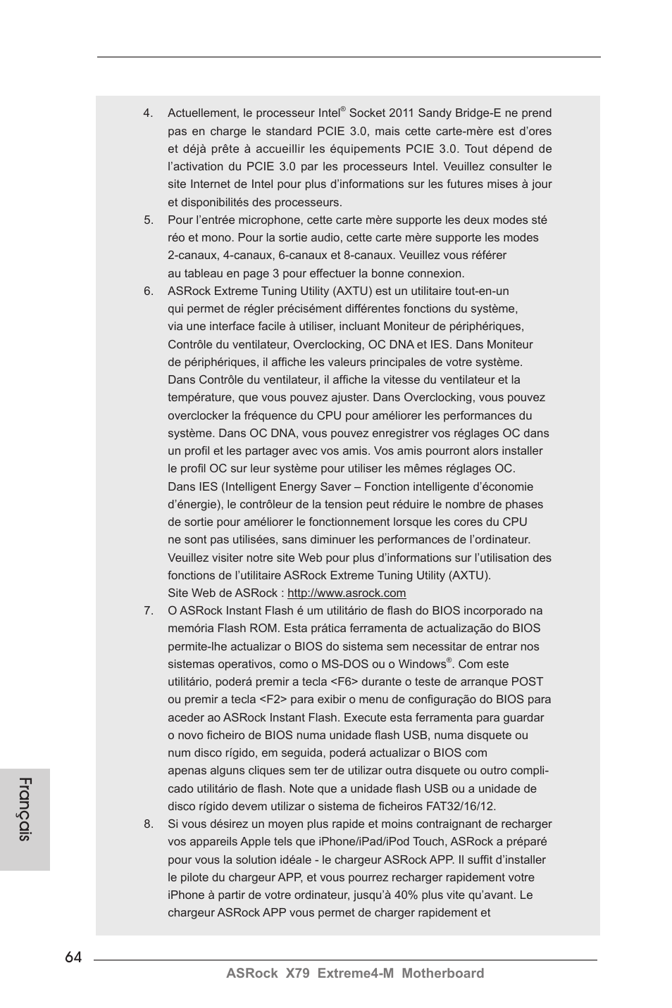 Français | ASRock X79 Extreme4-M User Manual | Page 64 / 229