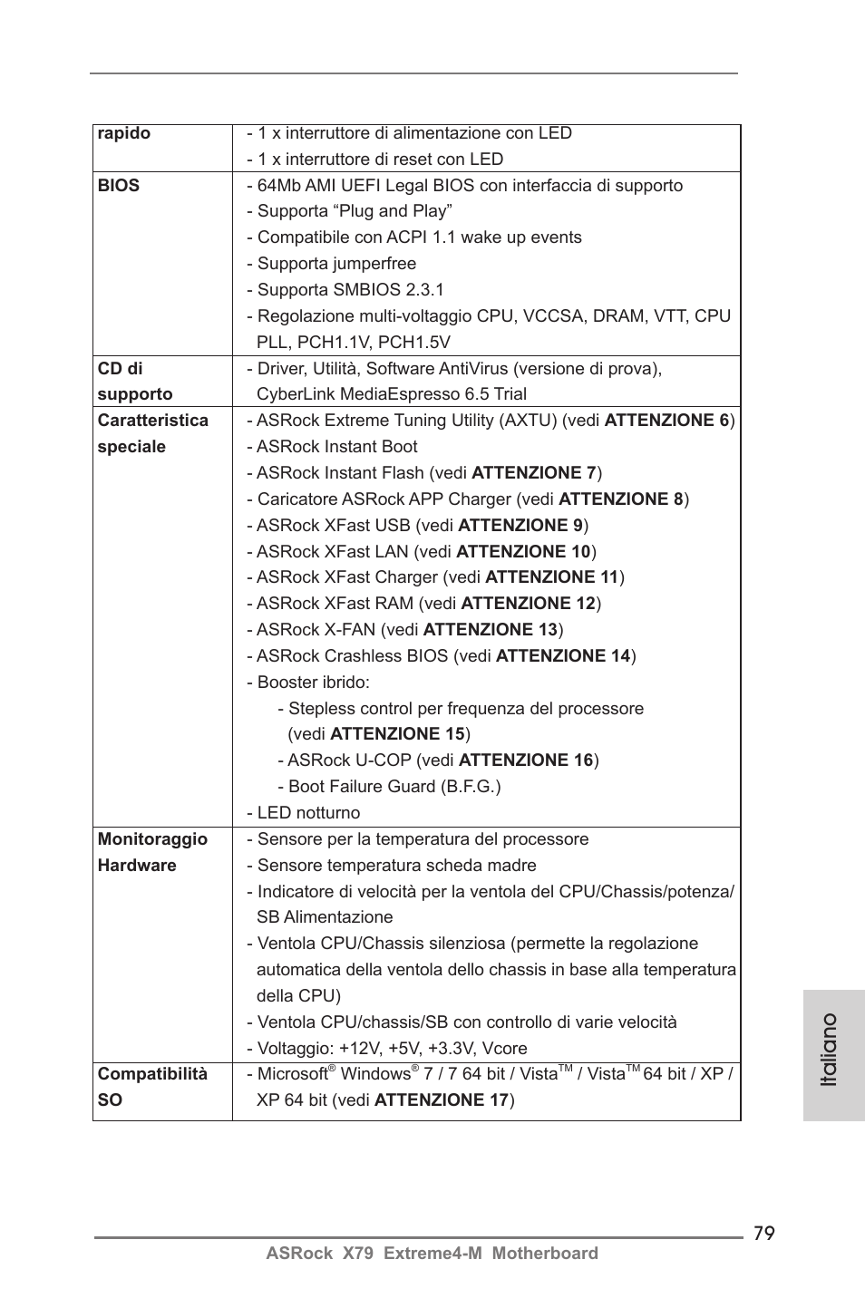 Italiano | ASRock X79 Extreme4-M User Manual | Page 79 / 229