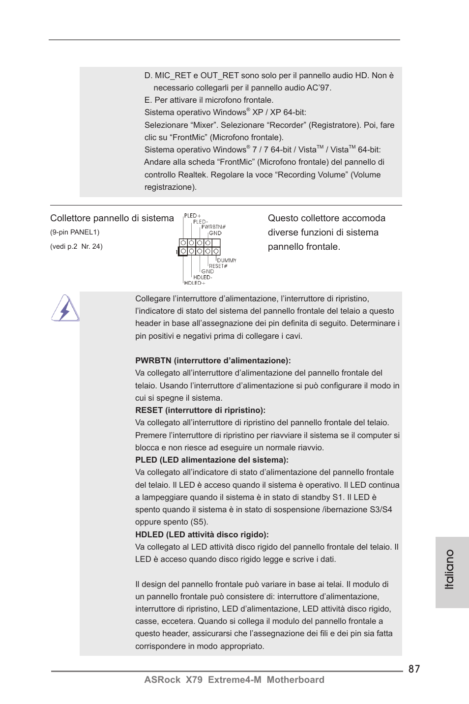 Italiano | ASRock X79 Extreme4-M User Manual | Page 87 / 229