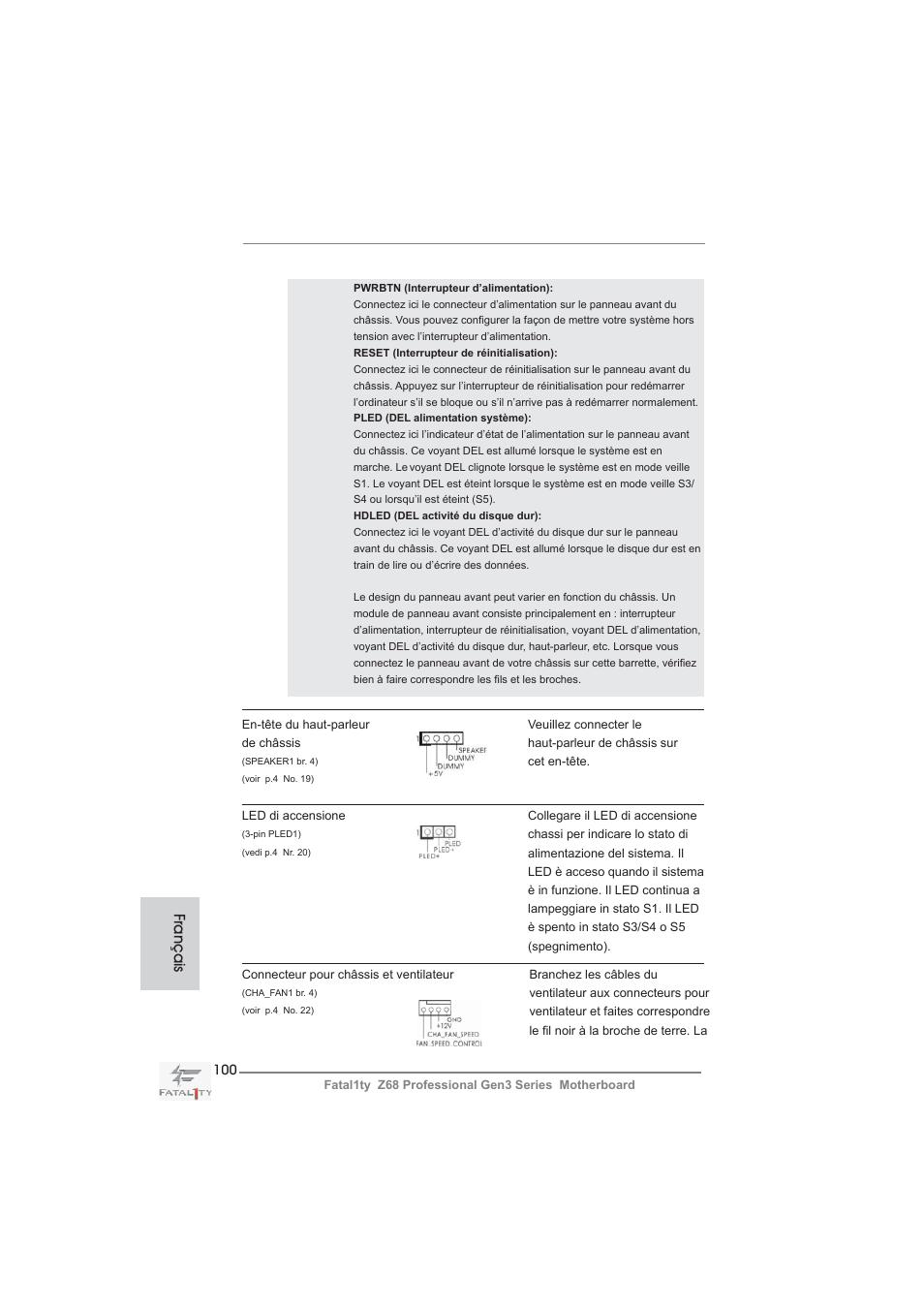 Français | ASRock Fatal1ty Z68 Professional Gen3 User Manual | Page 100 / 317