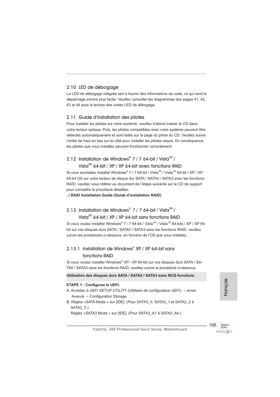 ASRock Fatal1ty Z68 Professional Gen3 User Manual | Page 105 / 317