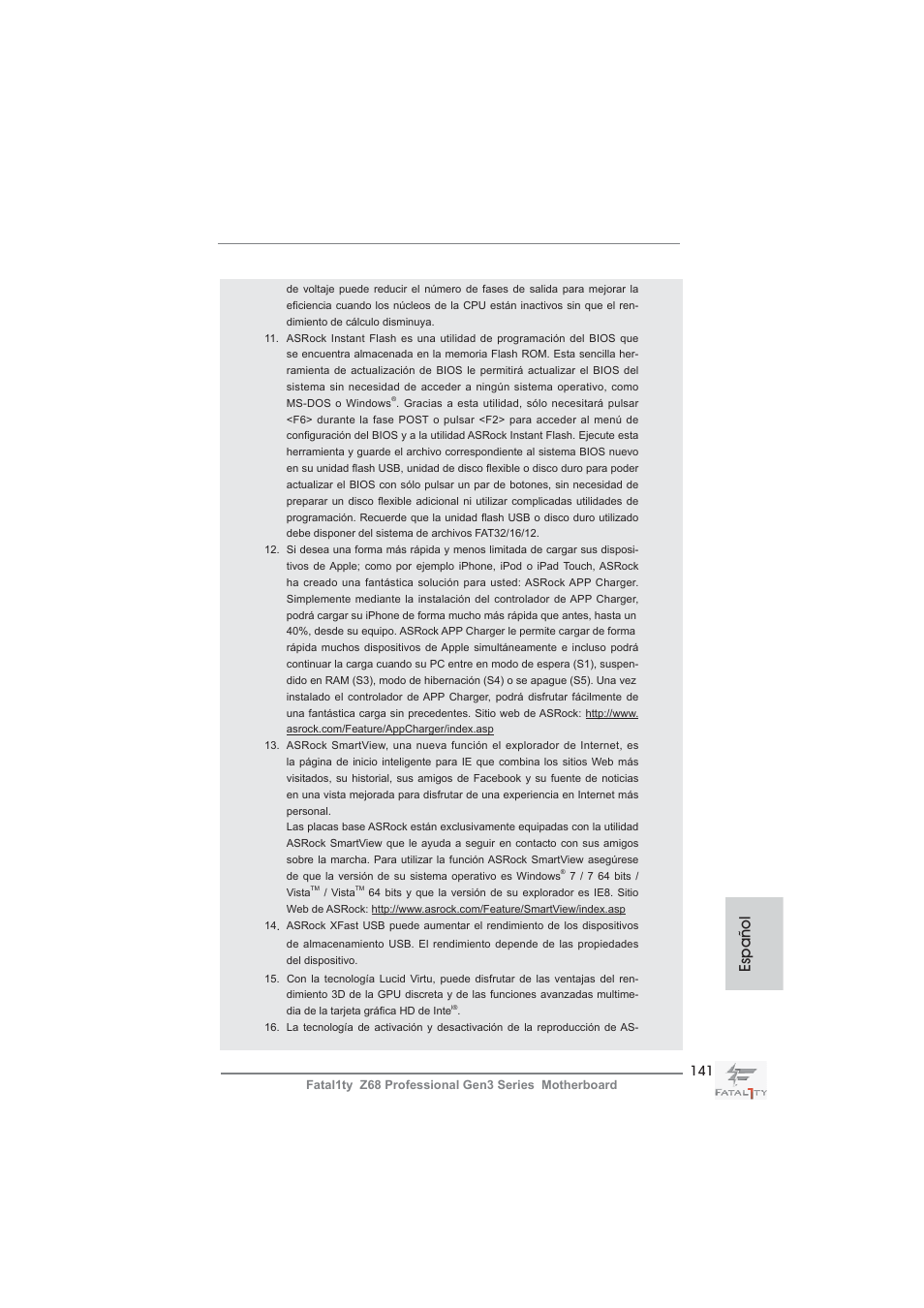 Español | ASRock Fatal1ty Z68 Professional Gen3 User Manual | Page 141 / 317
