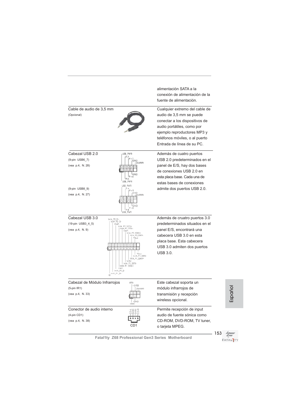 Español | ASRock Fatal1ty Z68 Professional Gen3 User Manual | Page 153 / 317