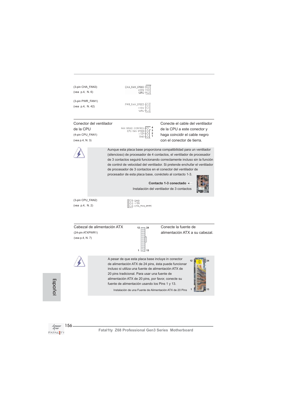 Español | ASRock Fatal1ty Z68 Professional Gen3 User Manual | Page 156 / 317